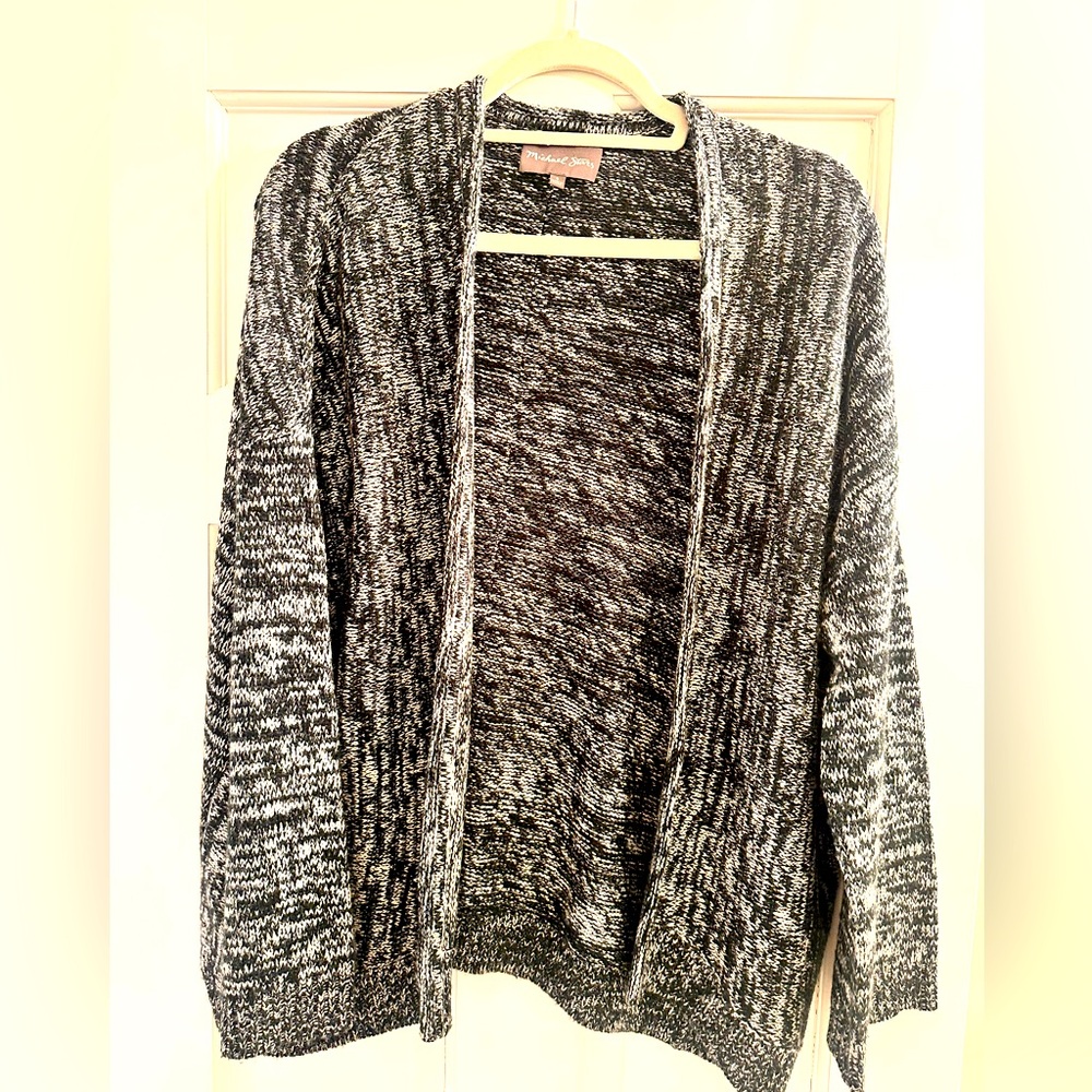 Michael Stars wrap sweater with flecks of metallic silver